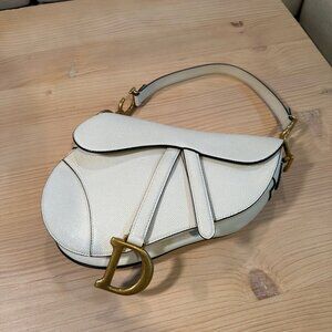 Dior Saddle Bag Large - White Calfskin